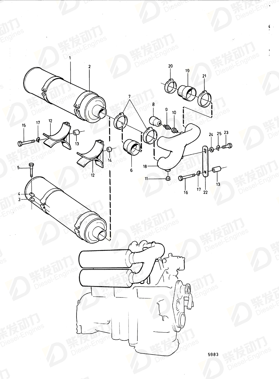 volvo penta Connecting pipe 842523 Drawing volvo penta Connecting pipe 842523 Drawing